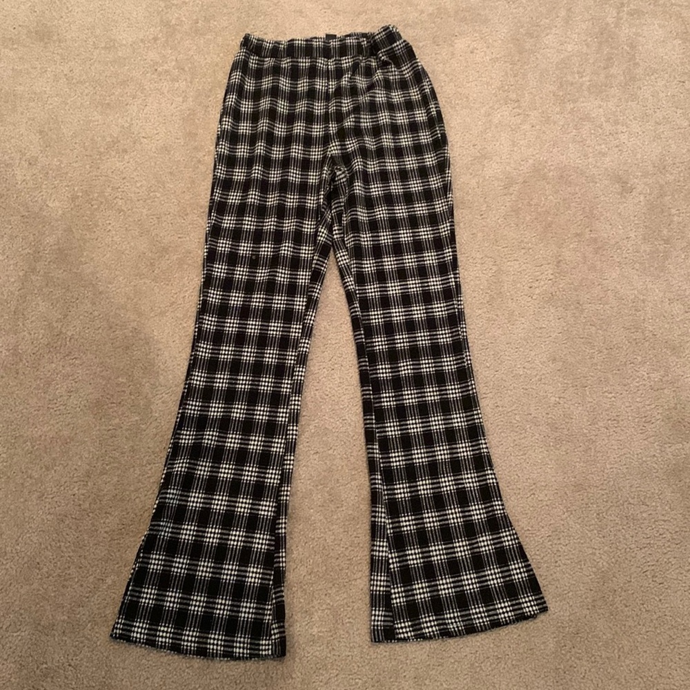 Split Side Plaid Pants